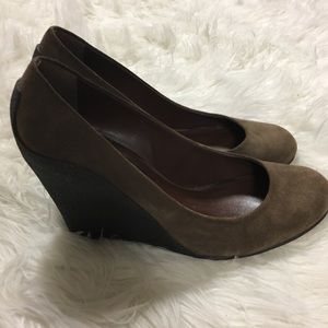 Michael Kors Cassie suede wedges chocolate